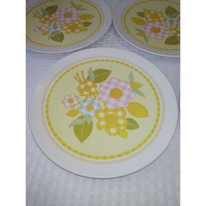 Melamine Dinner Plate  8pc Yellow Floral ‎  USA